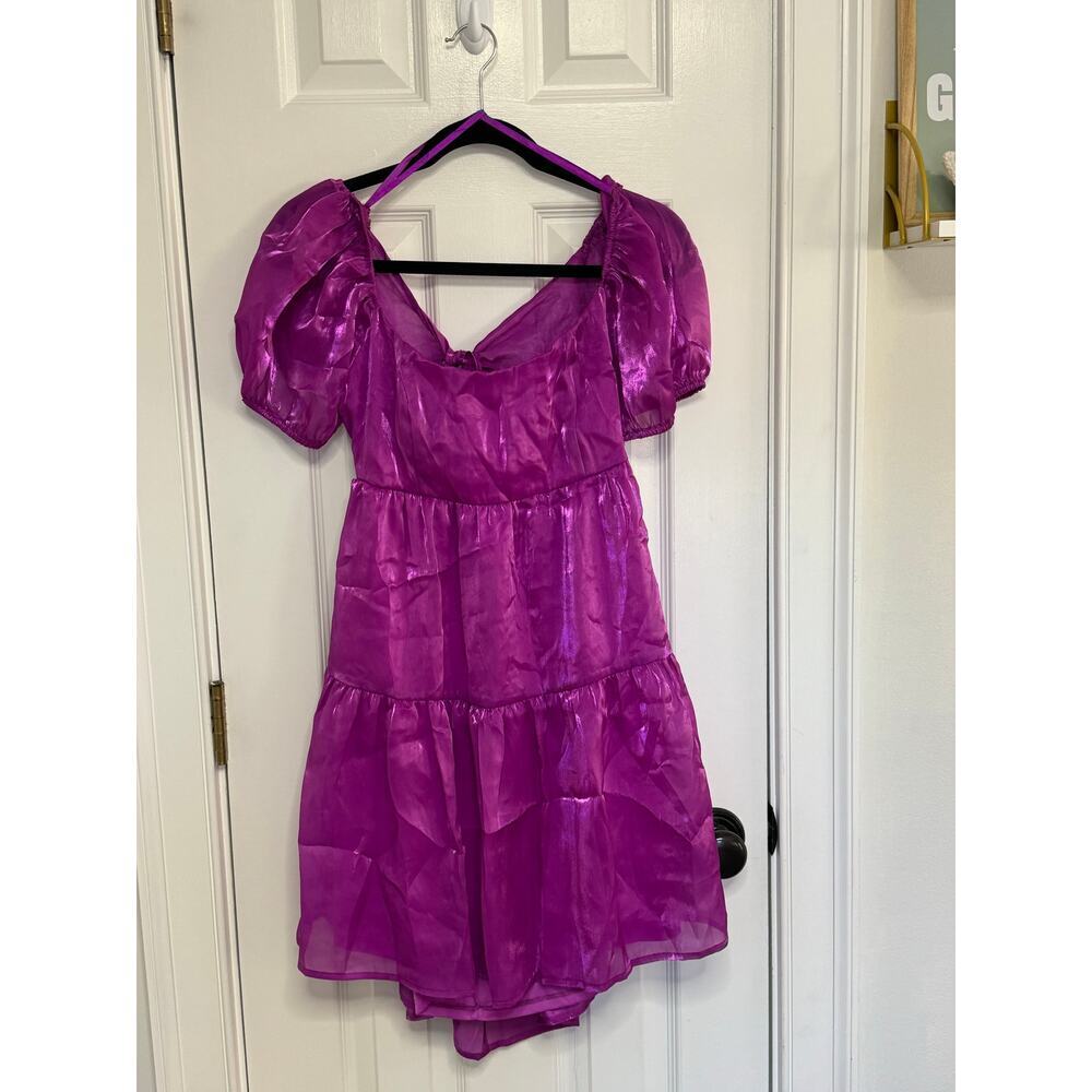 Crystal sky purple shiny cocktail dress size large - Picture 4 of 14